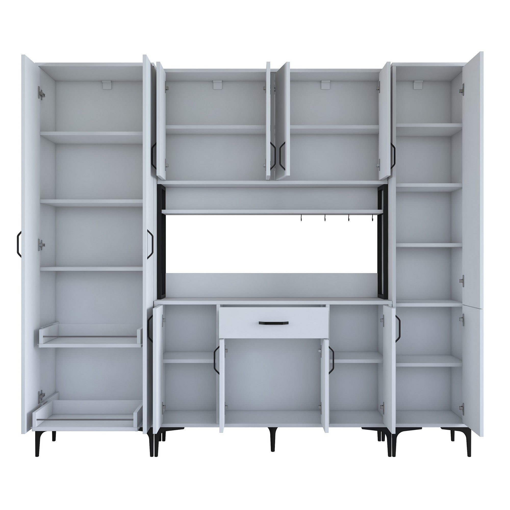 Armário multifuncional – 220 x 198,6 x 40 cm – Branco – Aglomerado