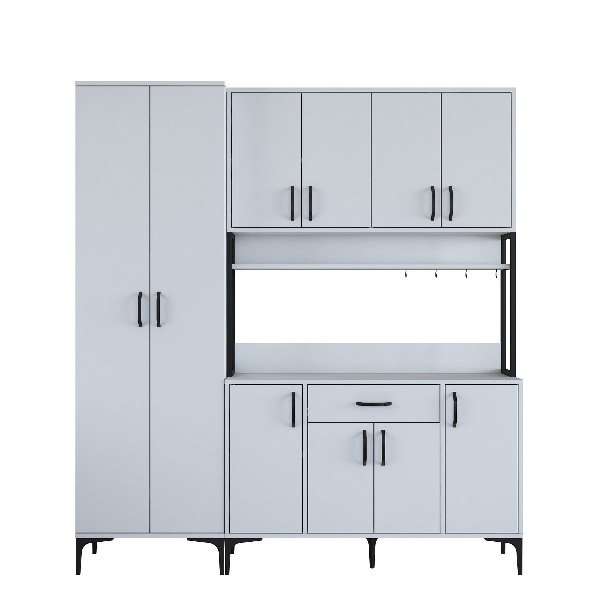 Armário multifuncional – 180 x 40 x 198,6 cm – Branco – Aglomerado