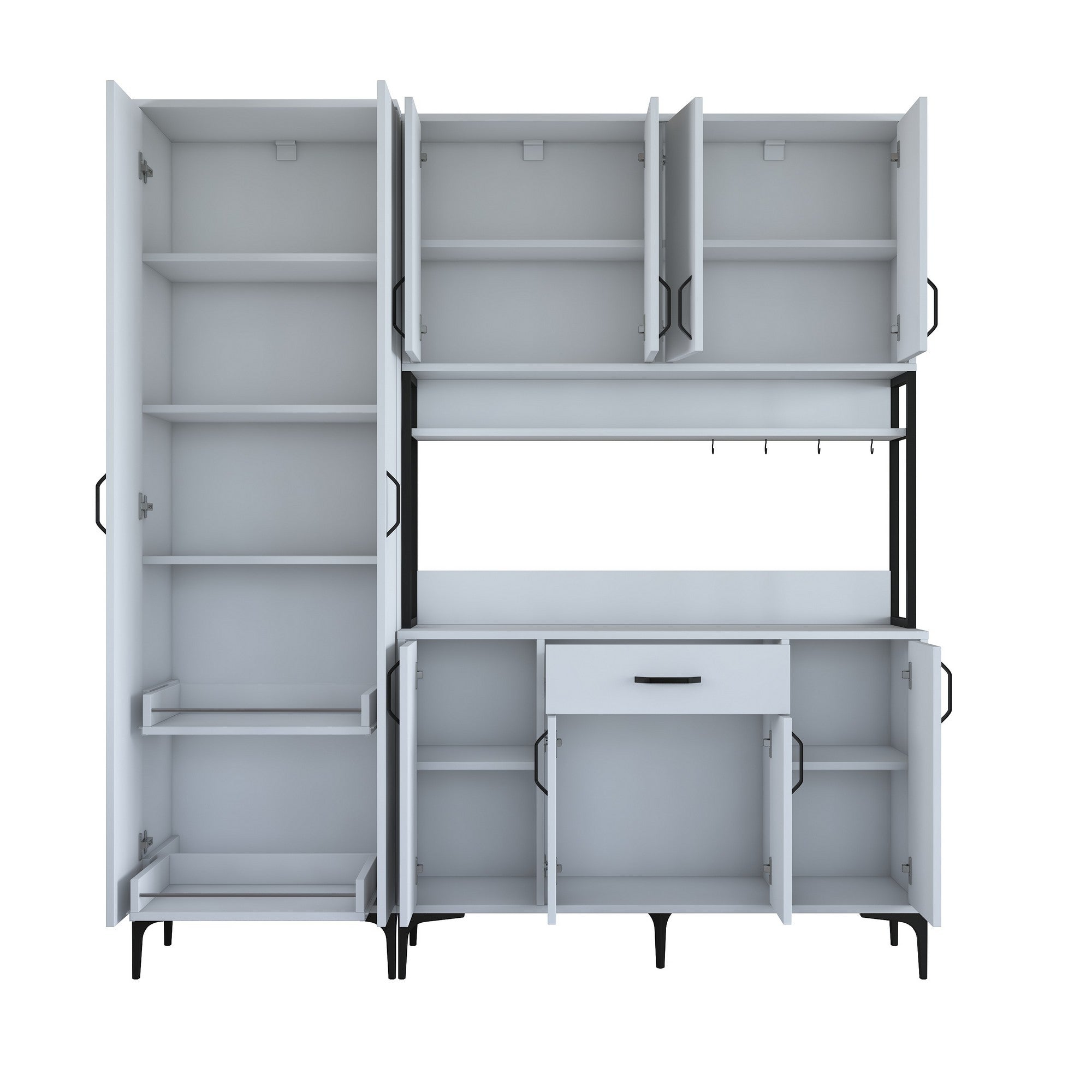 Armário multifuncional – 180 x 40 x 198,6 cm – Branco – Aglomerado