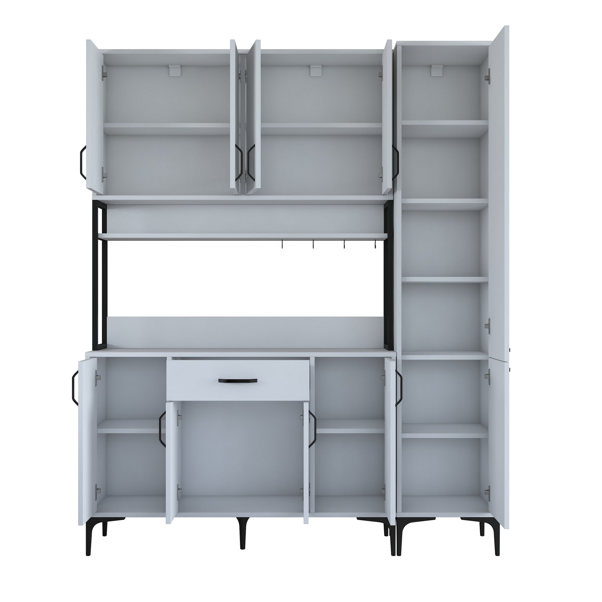 Armário multifuncional - 160 x 40 x 198,6 cm - Branco - Aglomerado