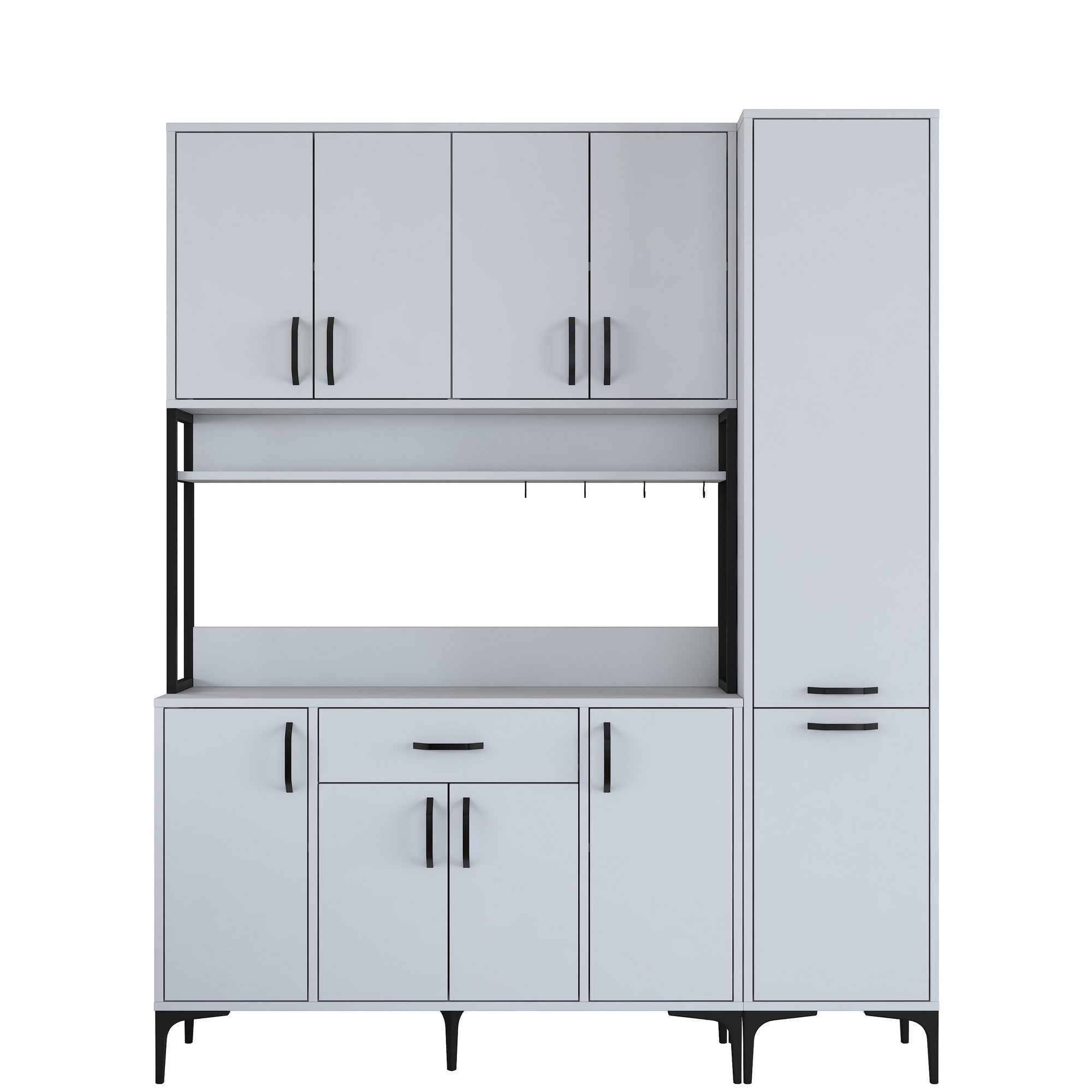 Armário multifuncional - 160 x 40 x 198,6 cm - Branco - Aglomerado