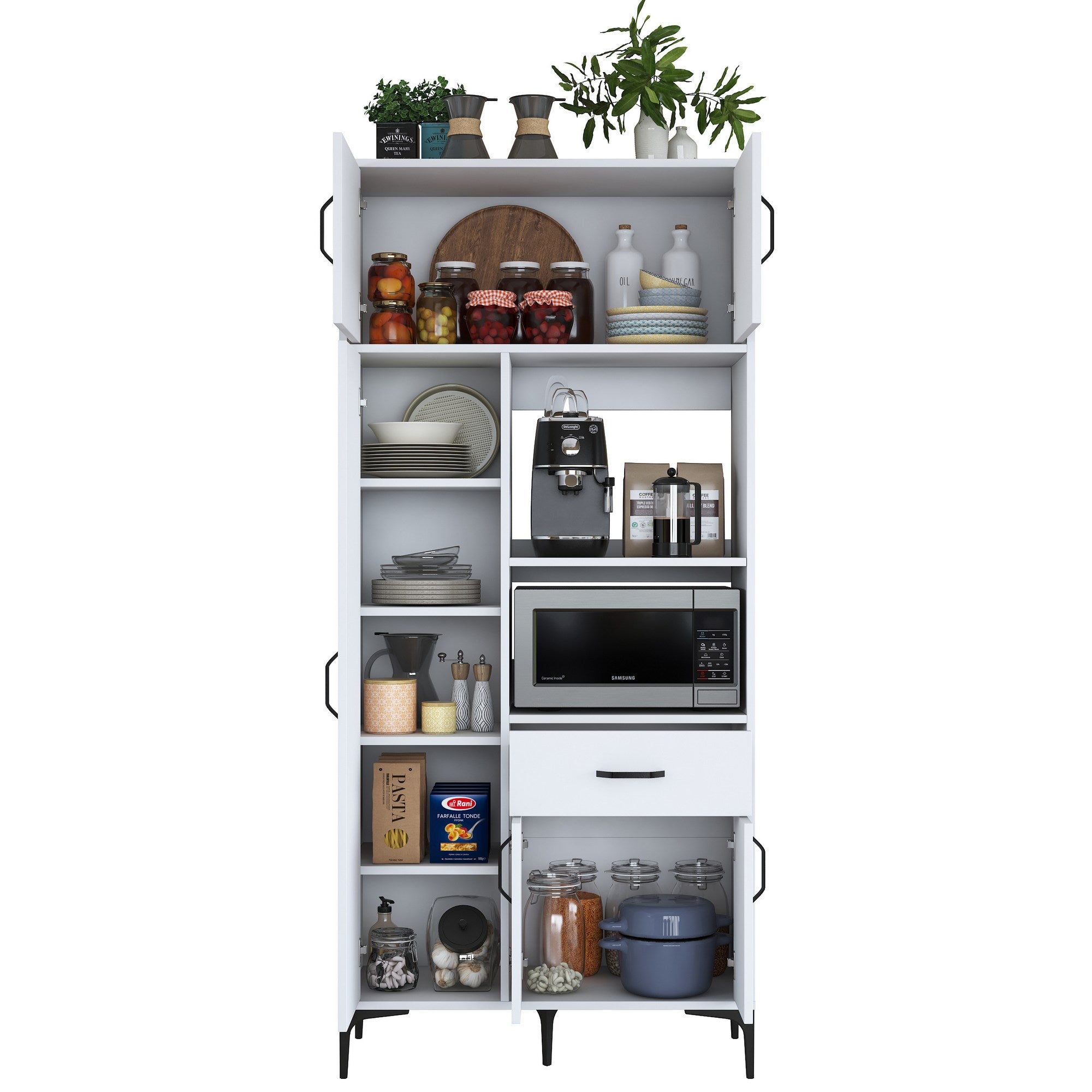 Armário multifunções – 90cm x 198.6cm x 40cm – Branco – Aglomerado