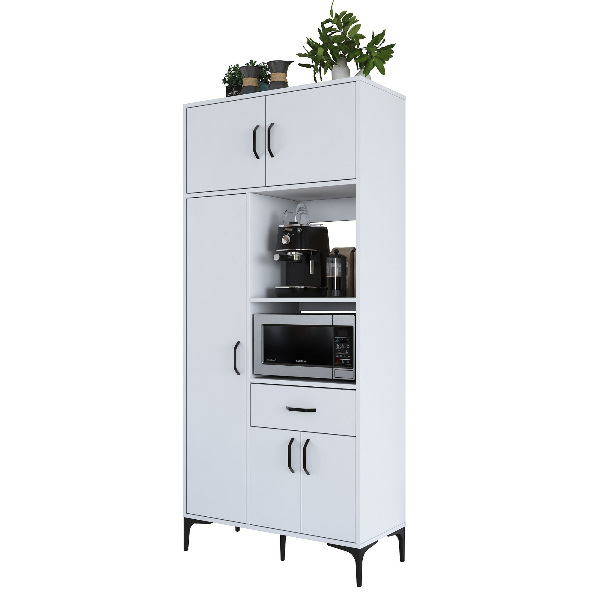 Armário multifunções – 90cm x 198.6cm x 40cm – Branco – Aglomerado