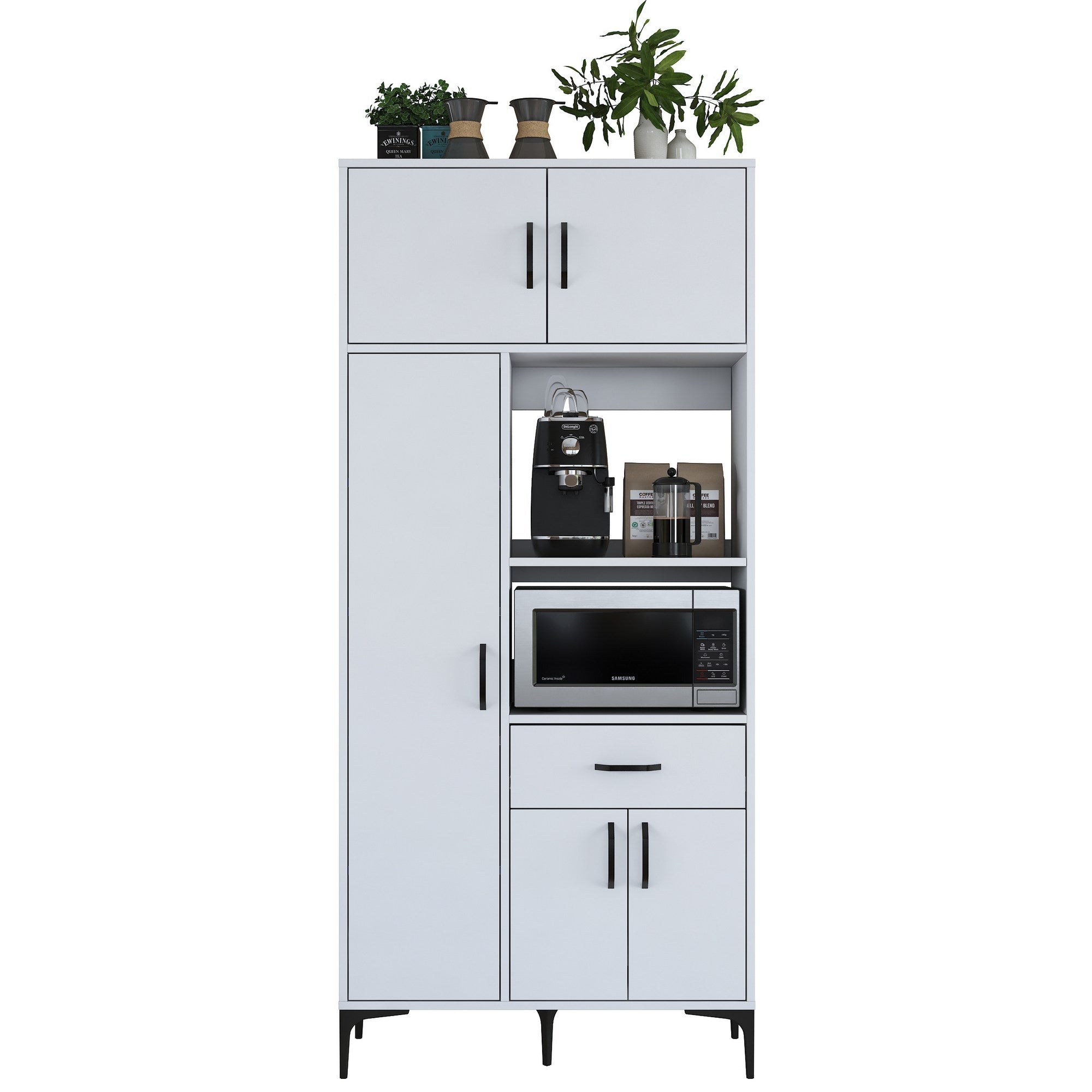 Armário multifunções – 90cm x 198.6cm x 40cm – Branco – Aglomerado