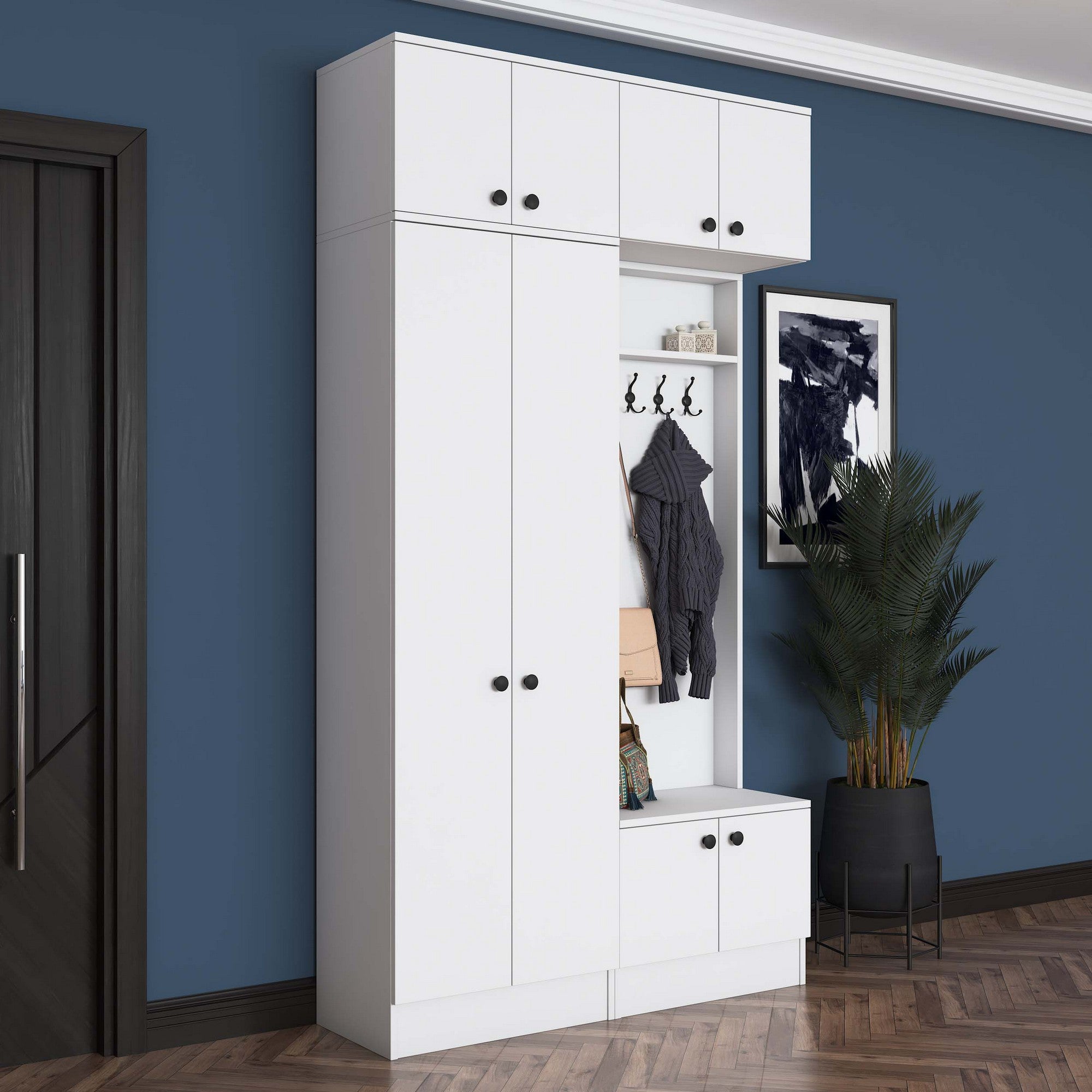 Cabideiro – 119,6 cm x 226,4 cm x 37,5 cm – Branco – Aglomerado