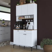 Armário Multiuso – 90,2cm x 184,2cm x 45cm – Nogueira e Branco – MDF