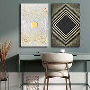 Conjunto de 2 Quadros Decorativos em Tela - Multicolor 45x70cm com Moldura em Pinho