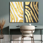 Conjunto de 2 Quadros Decorativos em Tela - Multicolor 45x70cm com Moldura em Pinho