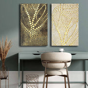 Conjunto de 2 Quadros Decorativos em Tela - Multicolor 45x70cm com Moldura em Pinho