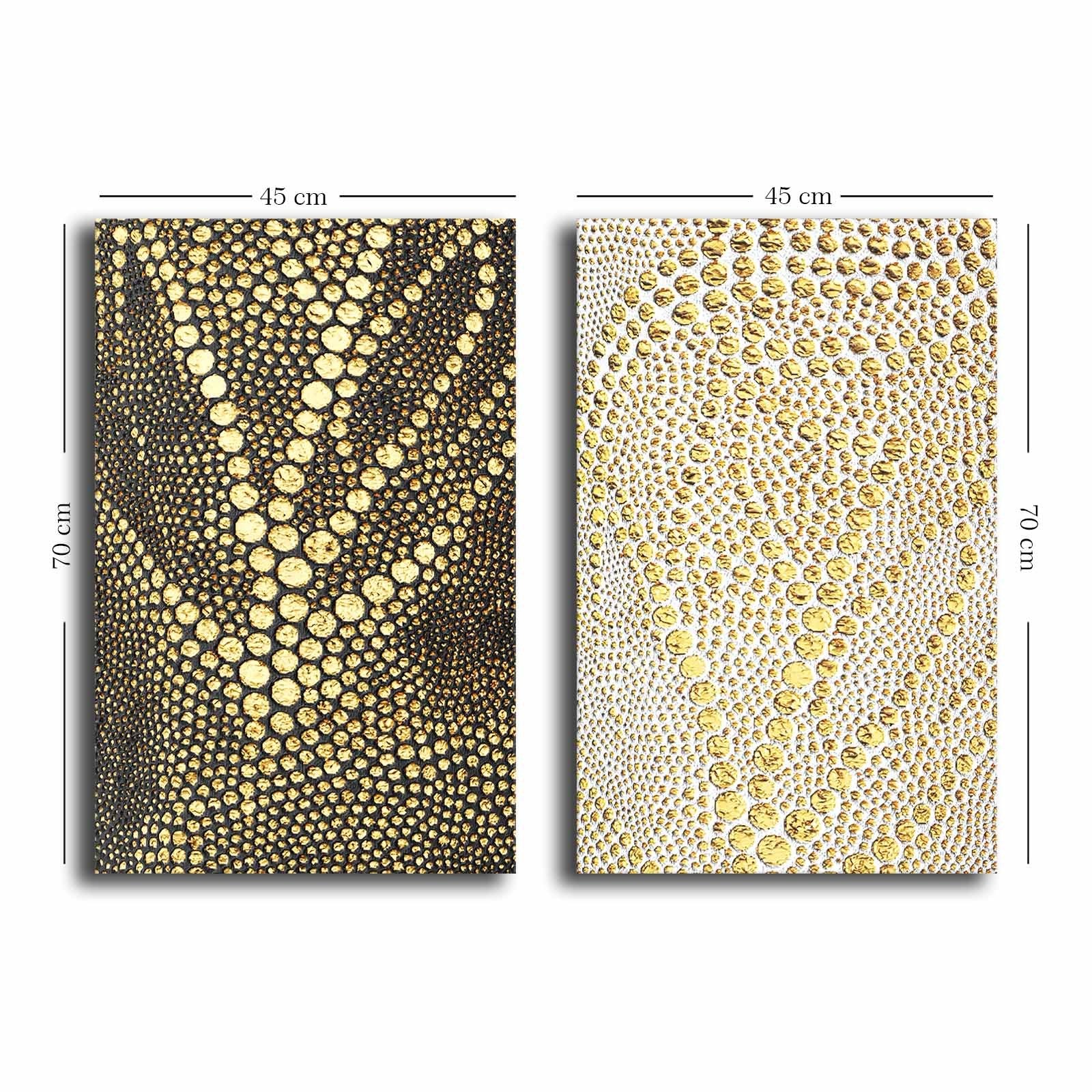 Conjunto de 2 Quadros Decorativos em Tela - Multicolor 45x70cm com Moldura em Pinho