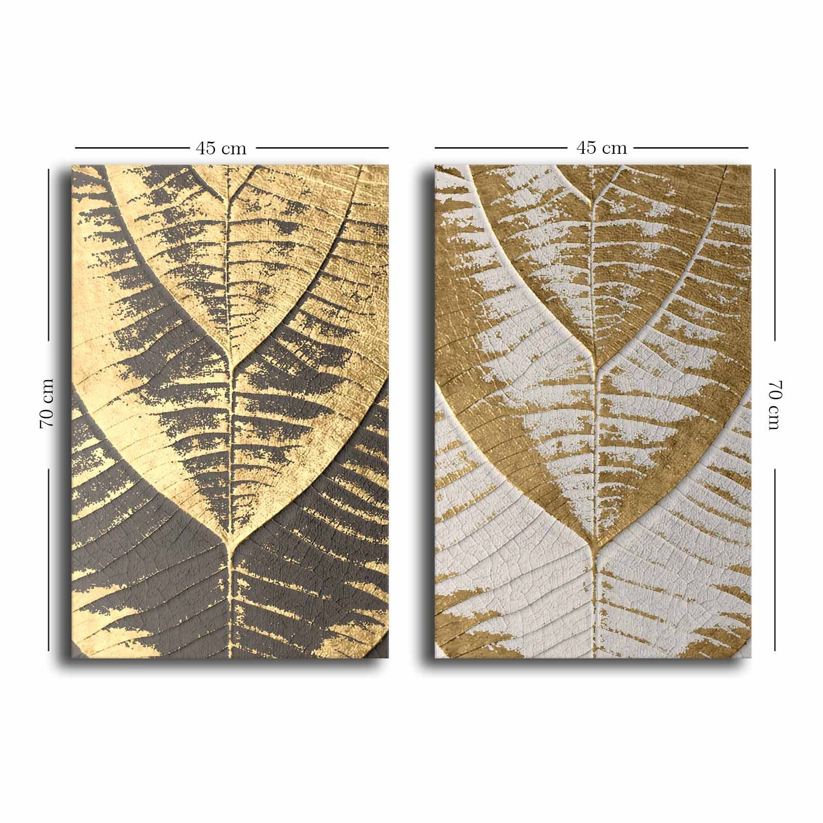 Conjunto de 2 Quadros Decorativos em Tela - Multicolor 45x70cm com Moldura em Pinho