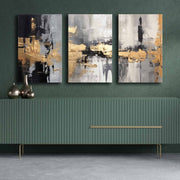 Conjunto de pinturas decorativas em tela (3 peças) – 45 x 70 cm cada – madeira de pinho – 100% tela