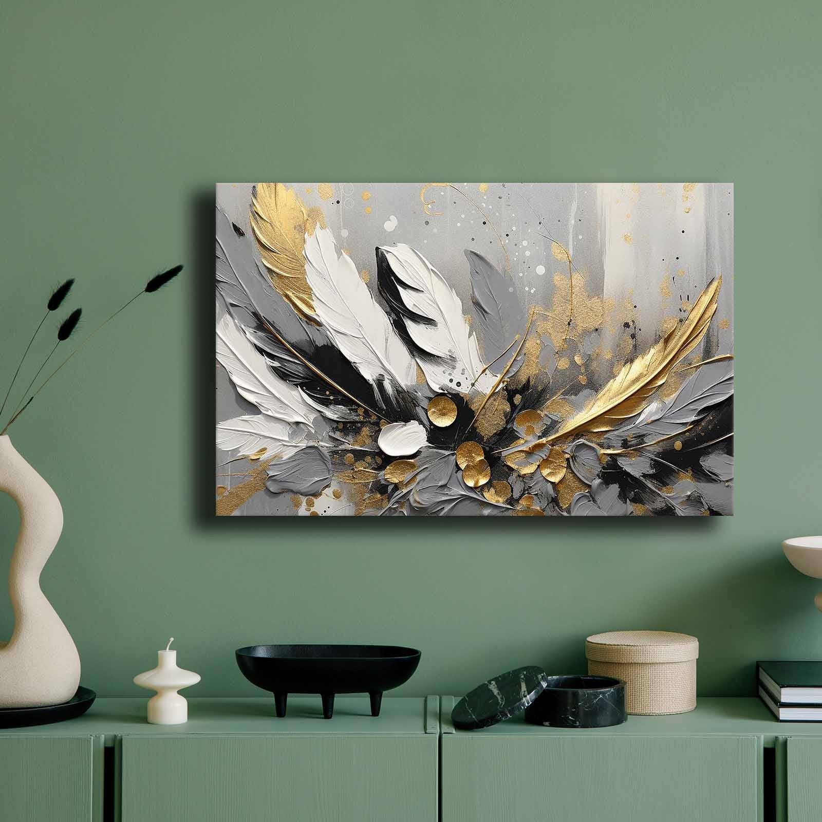 Quadro Decorativo em Tela Multicolor 45x70cm com Moldura de Pinho - Arte Premium para Decoração de Interiores