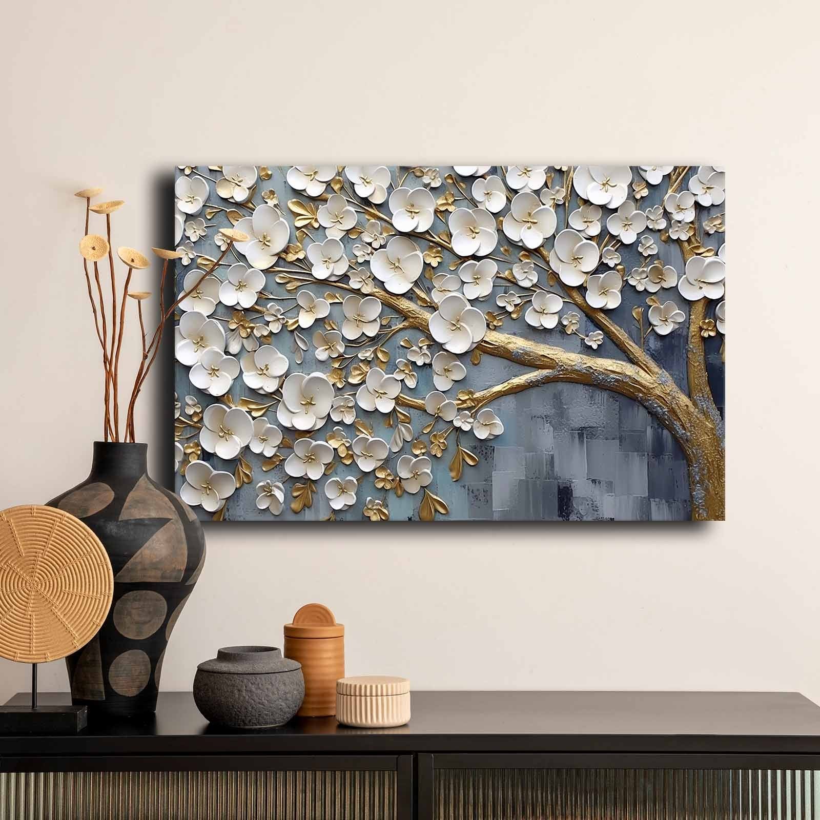 Pintura decorativa em tela – 45 x 70 cm – madeira de pinho