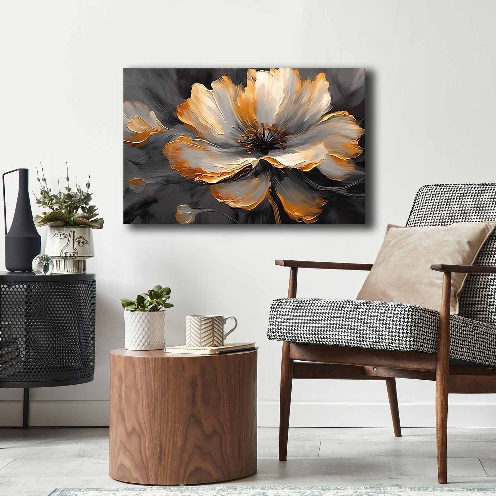 Quadro Decorativo em Tela Multicolor 45x70cm com Moldura de Pinho - Arte Premium para Decoração de Interiores
