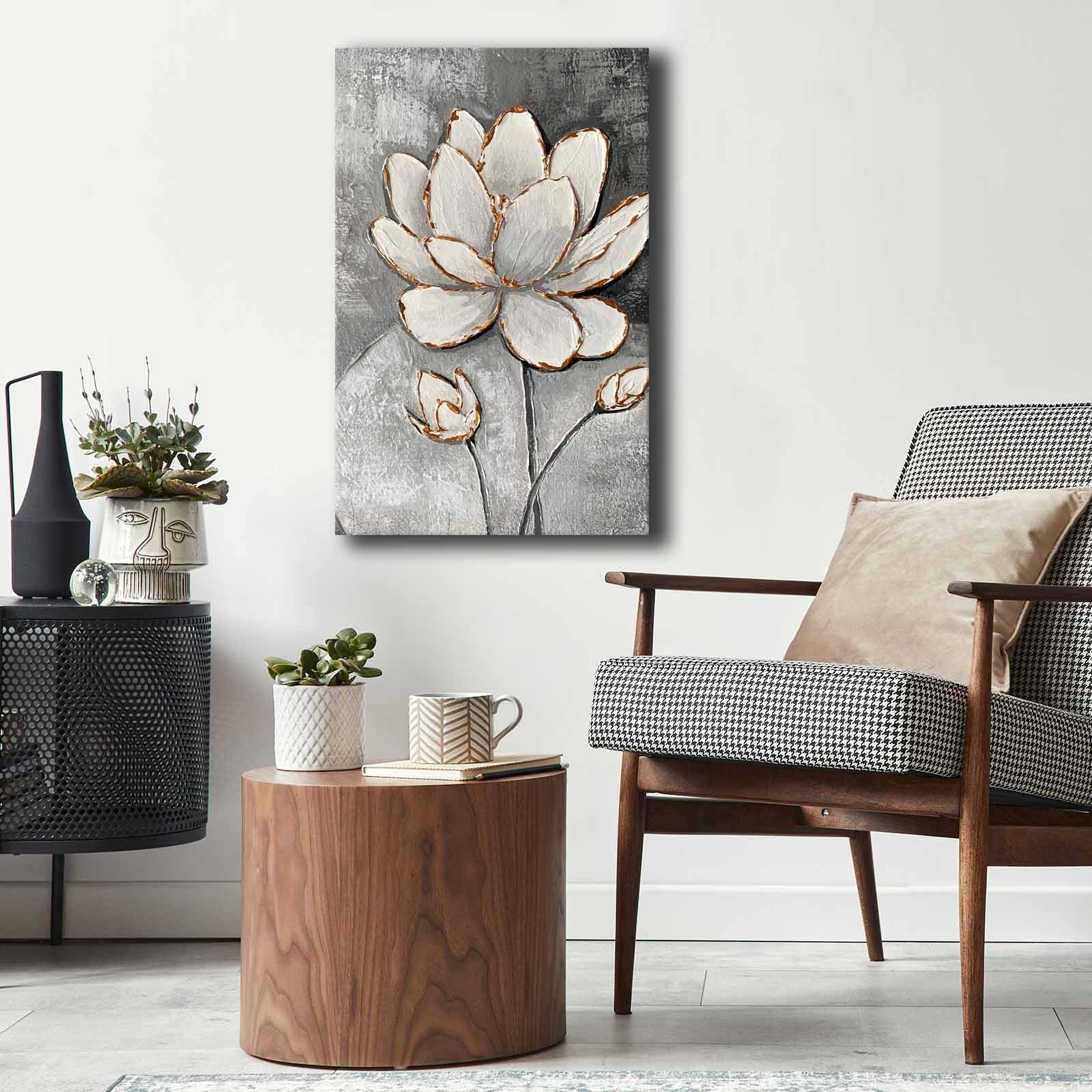 Quadro Decorativo em Tela Multicolor 45x70cm com Moldura de Pinho - Arte Premium para Decoração de Interiores