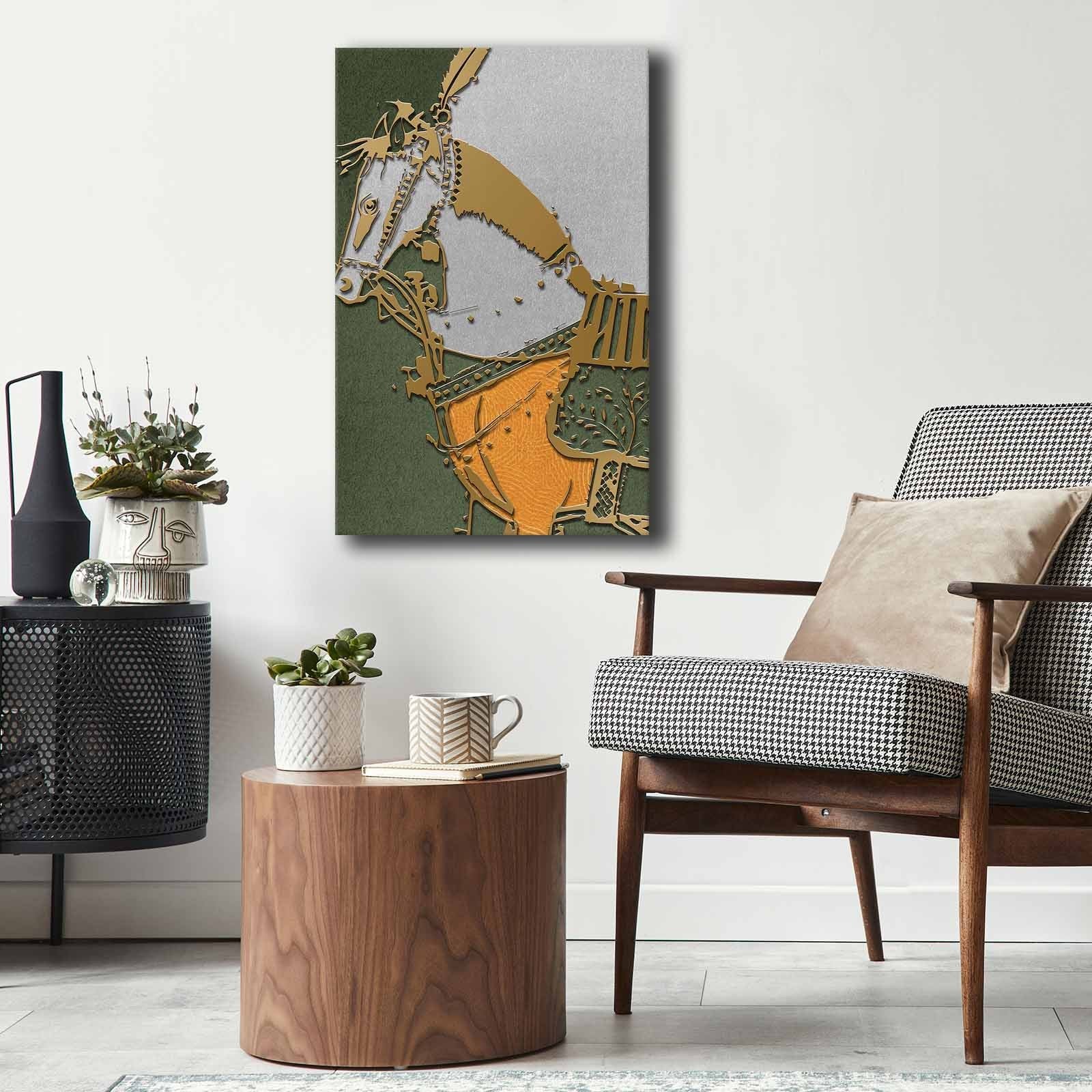 Quadro Decorativo em Tela Multicolor 45x70cm com Moldura de Pinho - Arte Premium para Decoração de Interiores