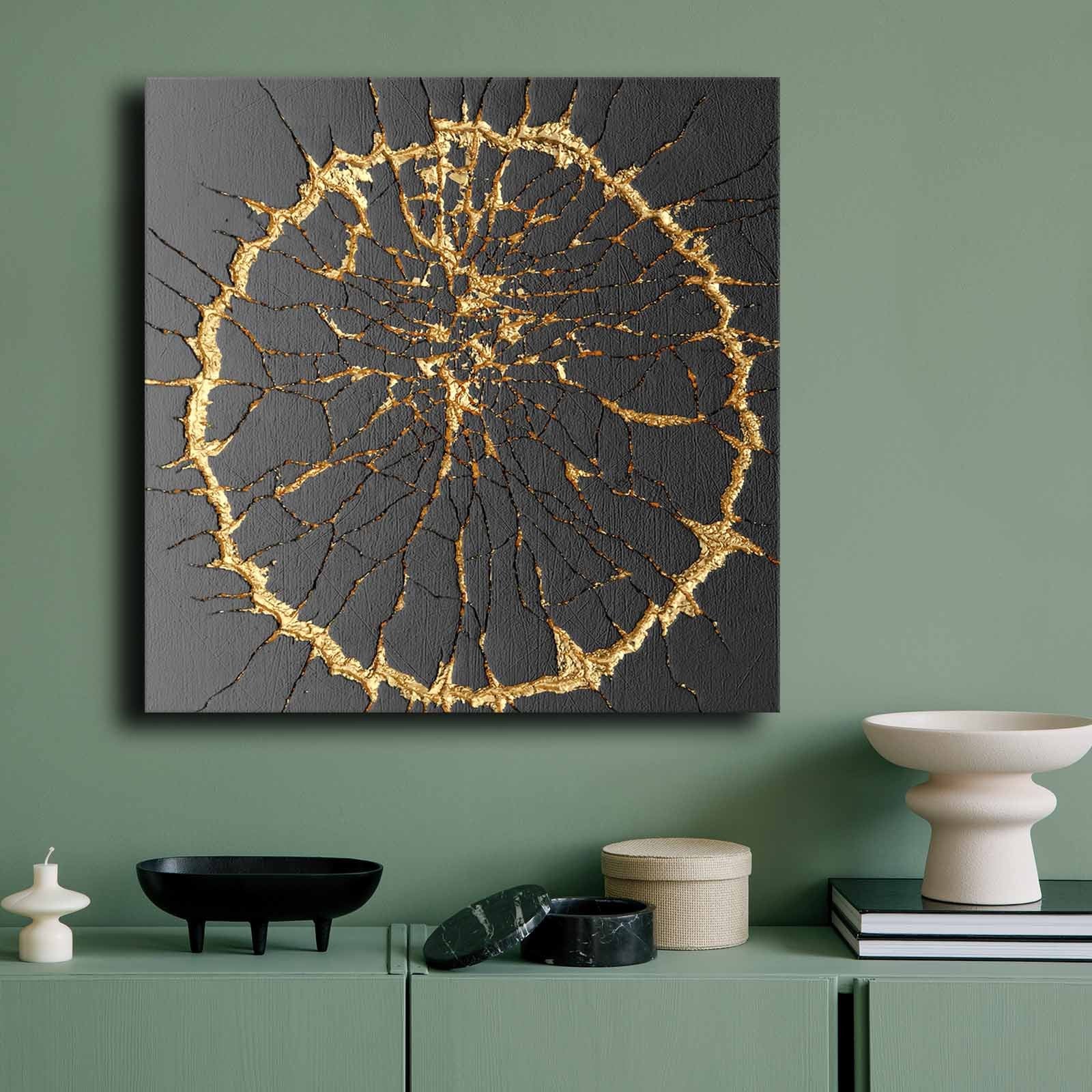 Pintura decorativa em tela – 70 x 70 cm – madeira de pinho