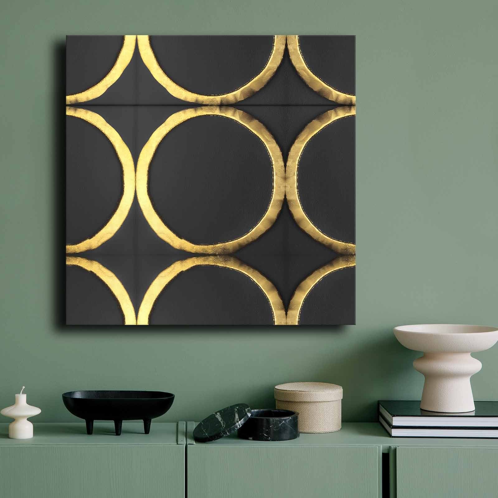 Quadro Decorativo em Tela 70x70cm - Pintura Multicolor em Canvas Premium com Moldura de Pinho Natural