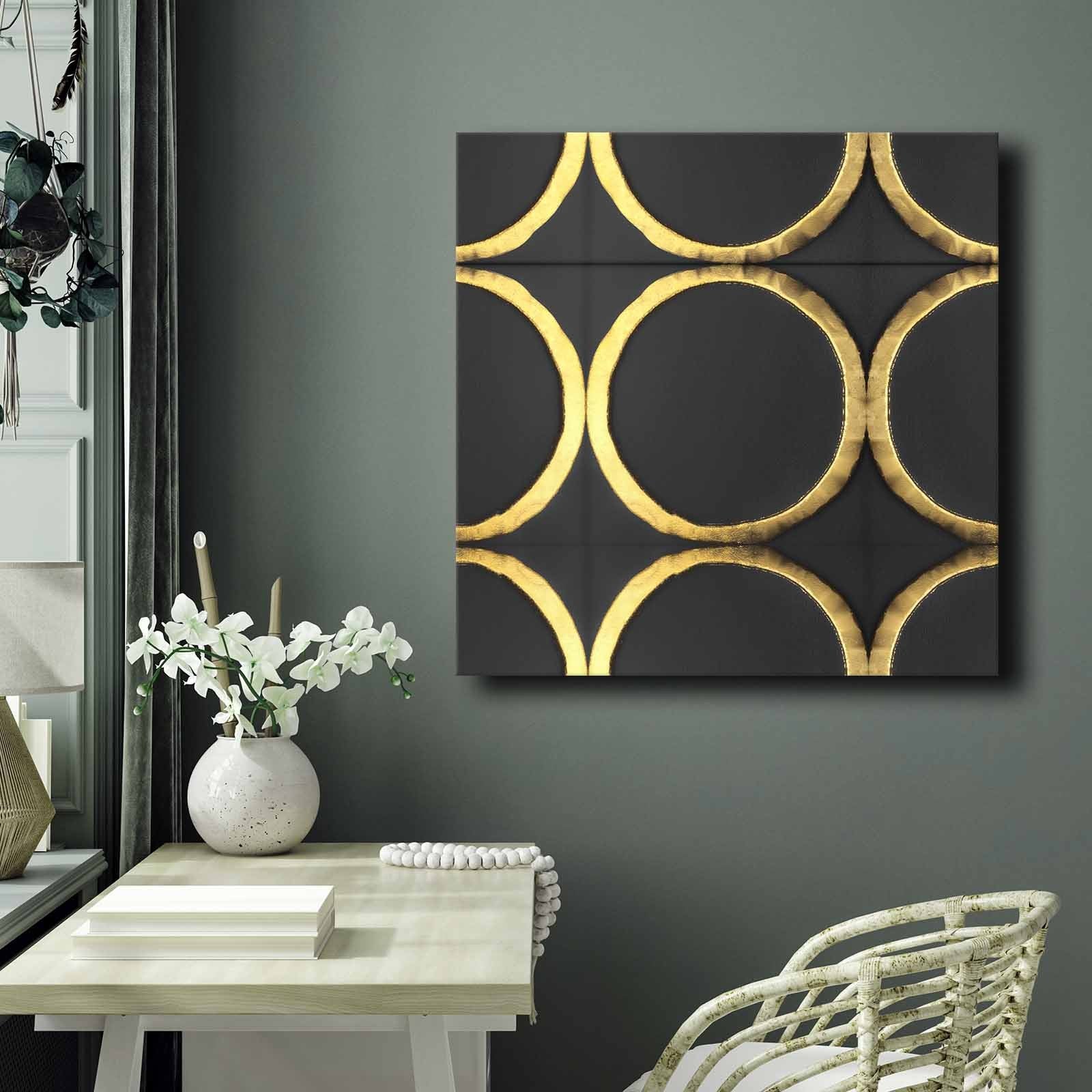 Quadro Decorativo em Tela 70x70cm - Pintura Multicolor em Canvas Premium com Moldura de Pinho Natural