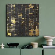 Quadro Decorativo em Tela 70x70cm - Pintura Multicolor em Canvas Premium com Moldura de Pinho Natural