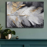 Quadro Decorativo em Tela 70x100cm - Pintura Multicolor em Canvas Premium com Moldura de Pinho Natural