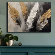 Quadro Decorativo em Tela 70x100cm - Pintura Multicolor em Canvas Premium com Moldura de Pinho Natural