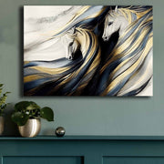 Quadro Decorativo em Tela 70x100cm - Pintura Multicolor em Canvas Premium com Moldura de Pinho Natural