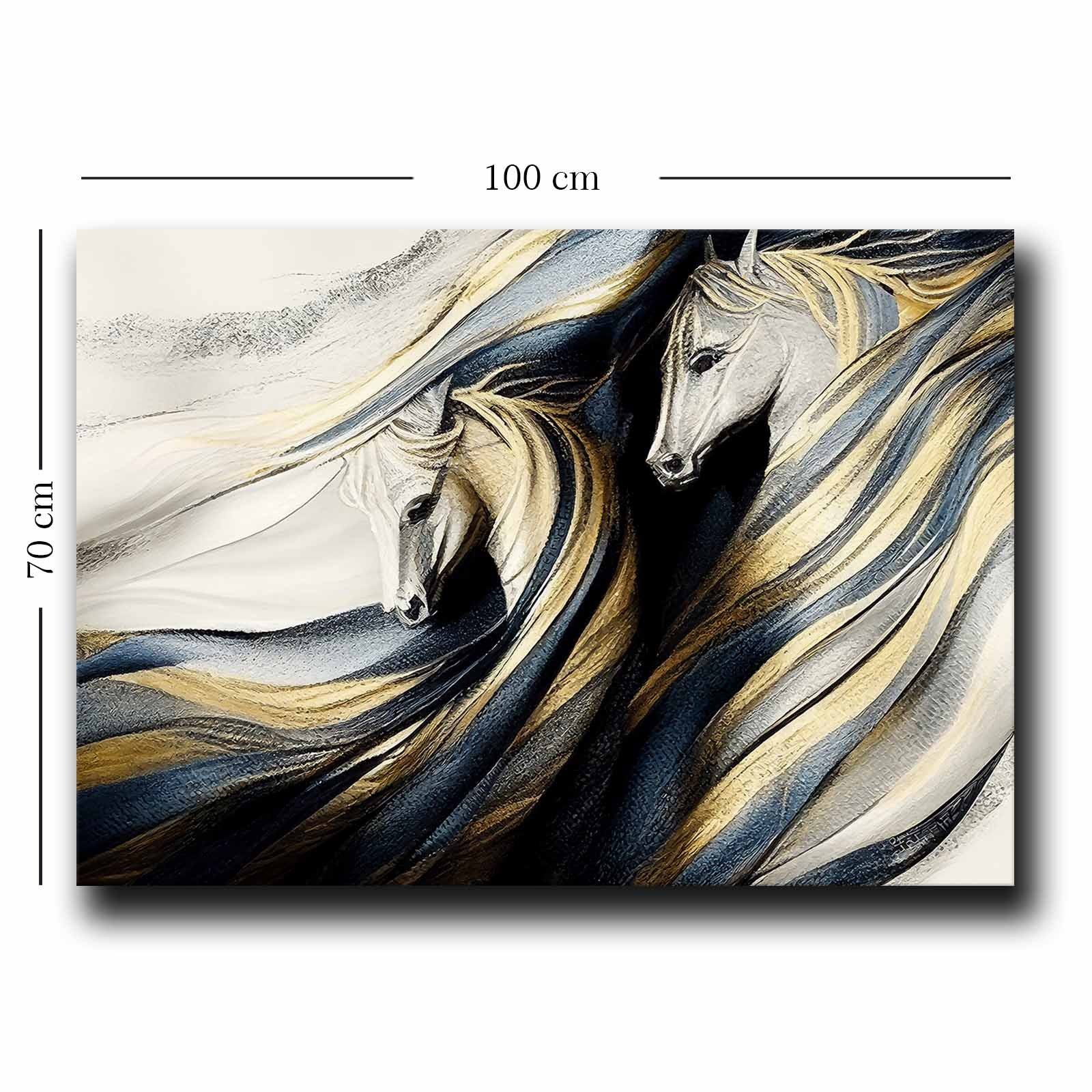 Quadro Decorativo em Tela 70x100cm - Pintura Multicolor em Canvas Premium com Moldura de Pinho Natural