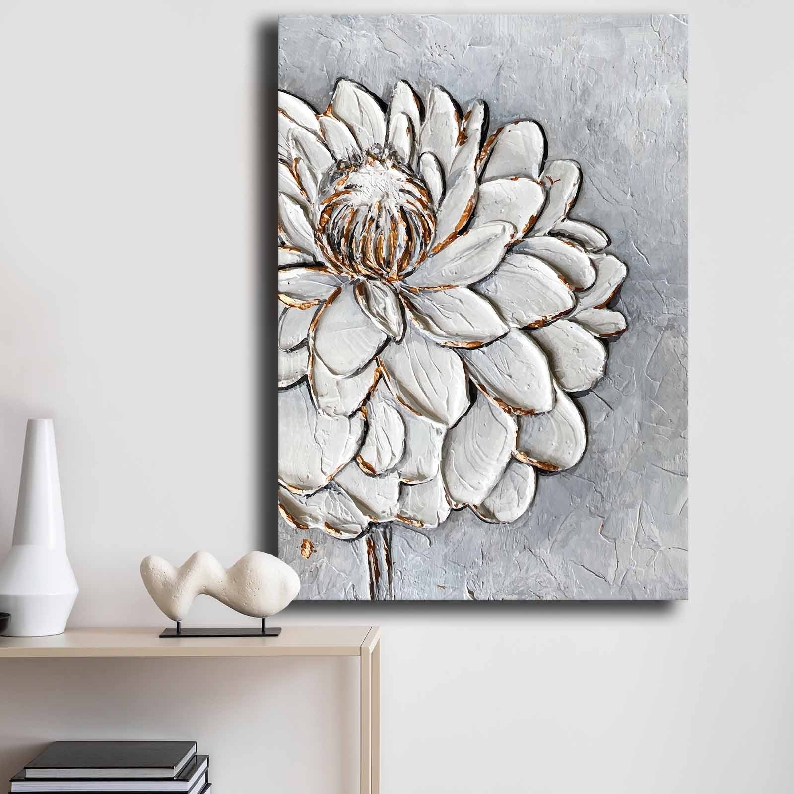 Quadro Decorativo em Tela 70x100cm - Pintura Multicolor em Canvas Premium com Moldura de Pinho Natural