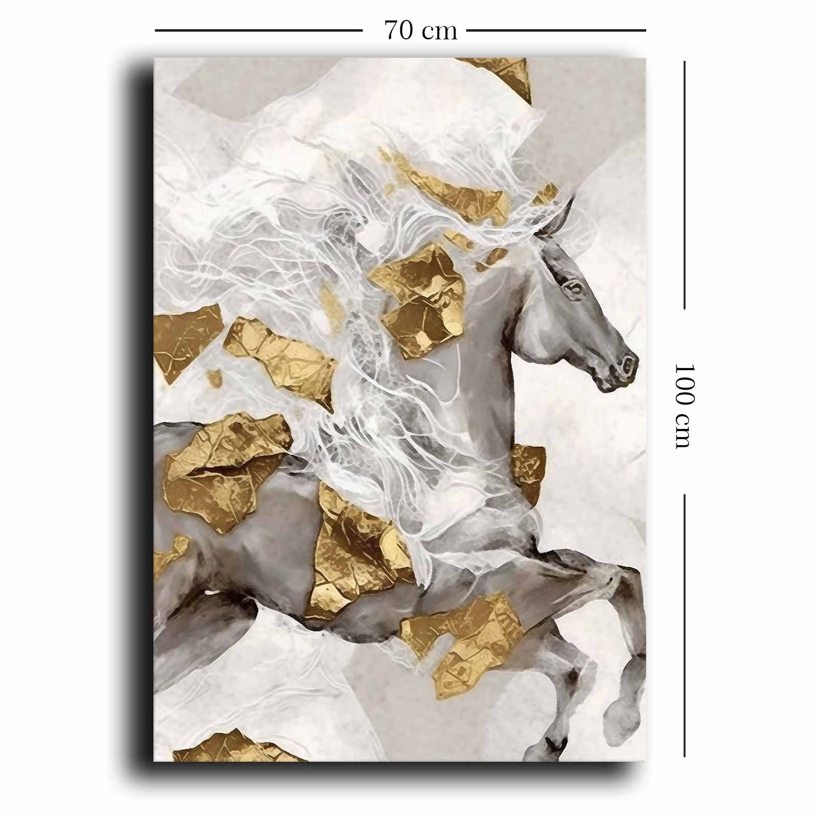 Quadro Decorativo em Tela 70x100cm - Pintura Multicolor em Canvas Premium com Moldura de Pinho Natural