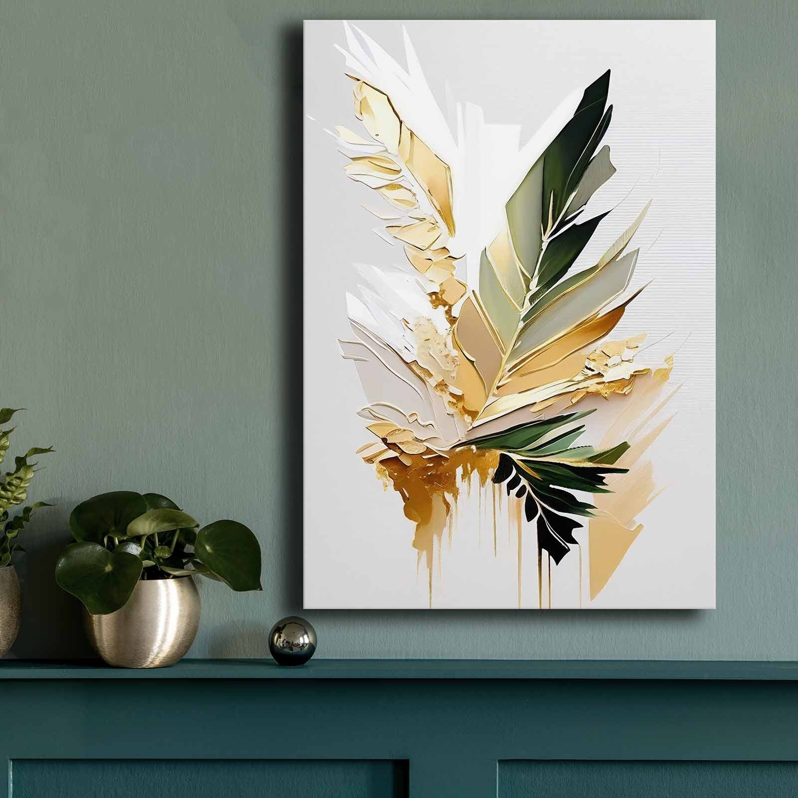 Quadro Decorativo em Tela 70x100cm - Pintura Multicolor em Canvas Premium com Moldura de Pinho Natural