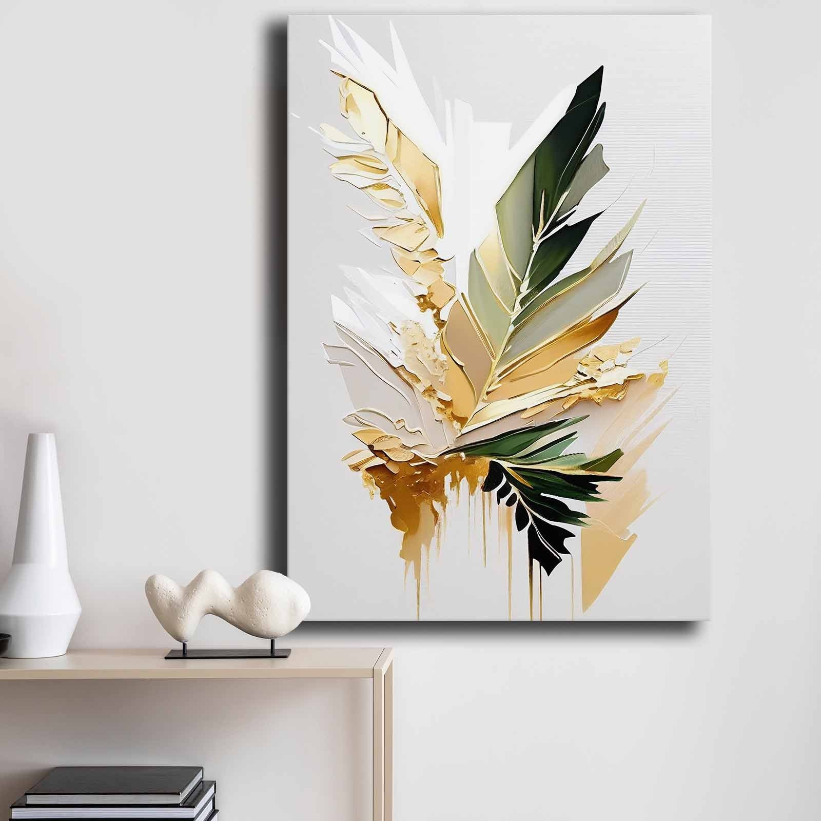 Quadro Decorativo em Tela 70x100cm - Pintura Multicolor em Canvas Premium com Moldura de Pinho Natural