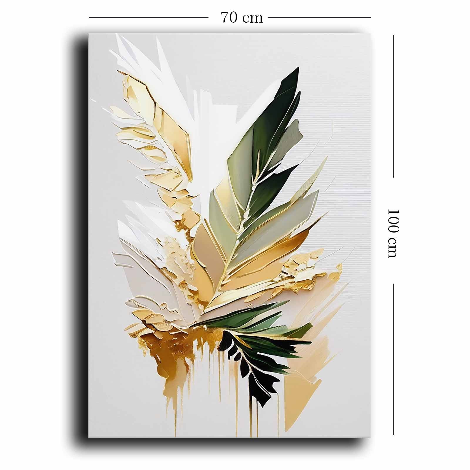 Quadro Decorativo em Tela 70x100cm - Pintura Multicolor em Canvas Premium com Moldura de Pinho Natural