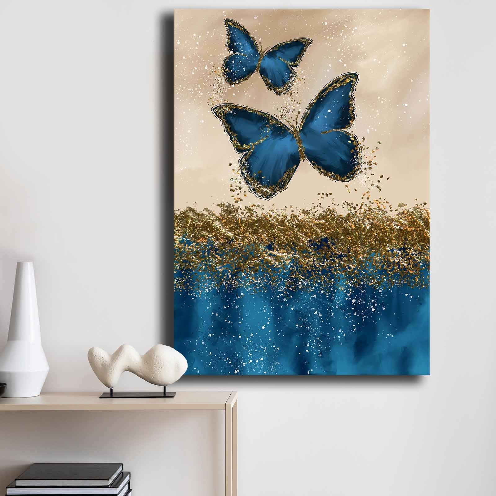 Quadro Decorativo em Tela 70x100cm - Pintura Multicolor em Canvas Premium com Moldura de Pinho Natural