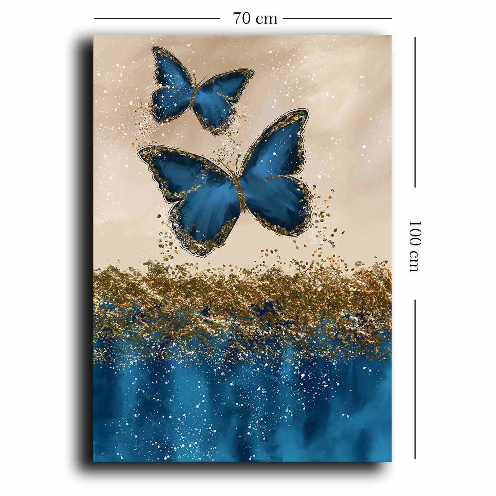 Quadro Decorativo em Tela 70x100cm - Pintura Multicolor em Canvas Premium com Moldura de Pinho Natural