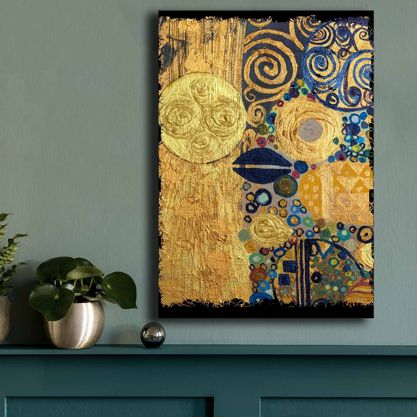 Pintura decorativa em tela – 70 x 100 cm – moldura 100% madeira de pinho