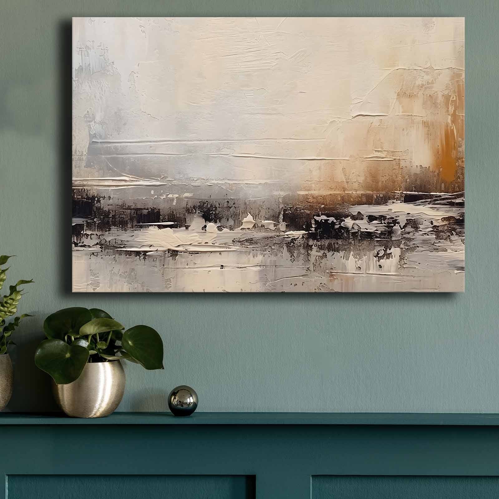 Pintura decorativa em tela – 70 x 100 cm – moldura em madeira de pinho