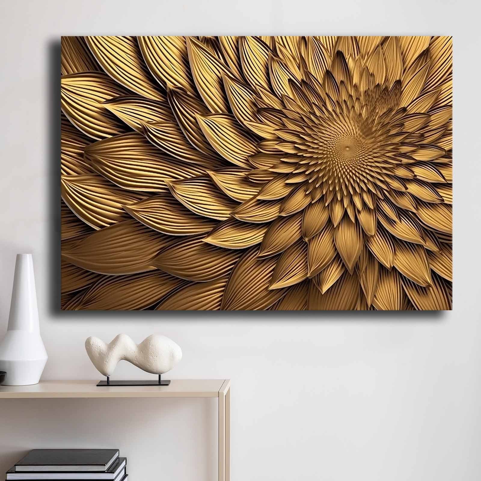 Quadro Decorativo em Tela 70x100cm - Pintura Multicolor em Canvas Premium com Moldura de Pinho Natural