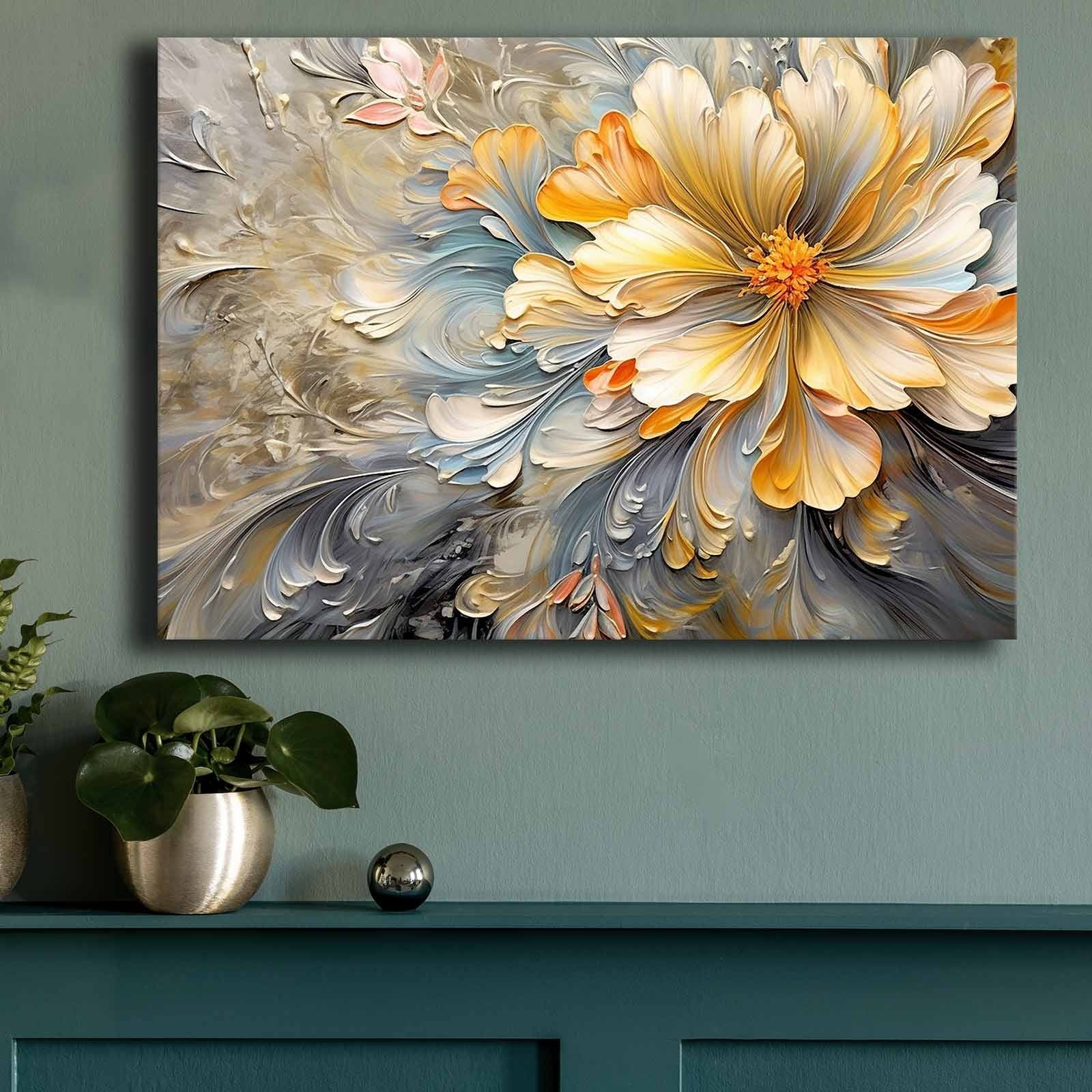 Pintura decorativa em tela – 70 x 100 cm – 100% tela e moldura de madeira de pinho
