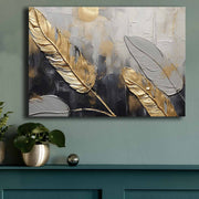 Quadro Decorativo em Tela 70x100cm - Pintura Multicolor em Canvas Premium com Moldura de Pinho Natural