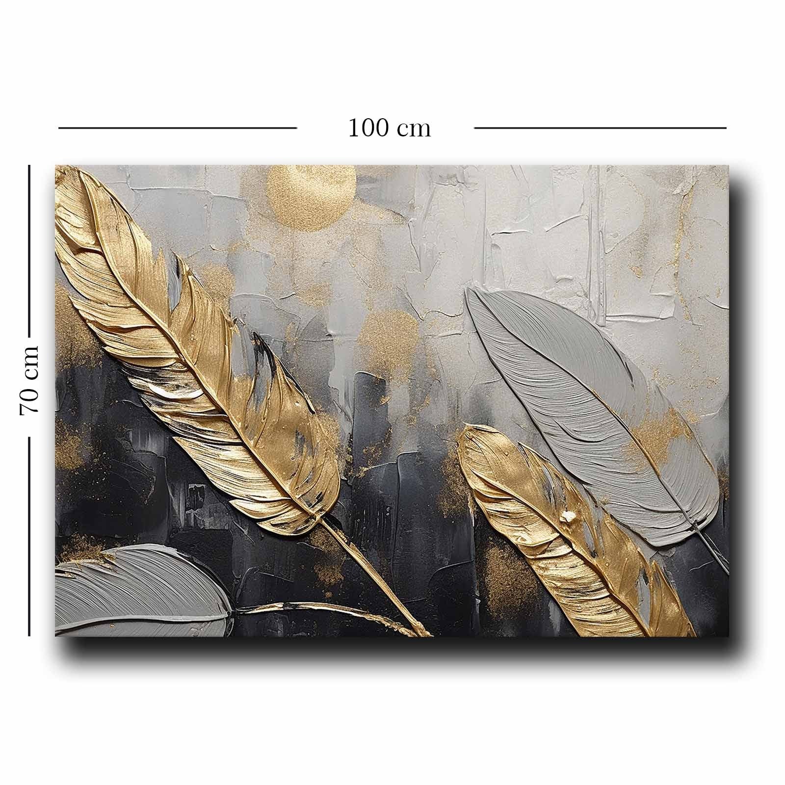 Quadro Decorativo em Tela 70x100cm - Pintura Multicolor em Canvas Premium com Moldura de Pinho Natural