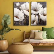 Conjunto de 2 Quadros Decorativos em Tela - Multicolor 45x70cm com Moldura em Pinho
