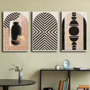 Conjunto de 3 Telas Decorativas Multicolor em Canvas Premium com Moldura de Pinho - 45x70cm