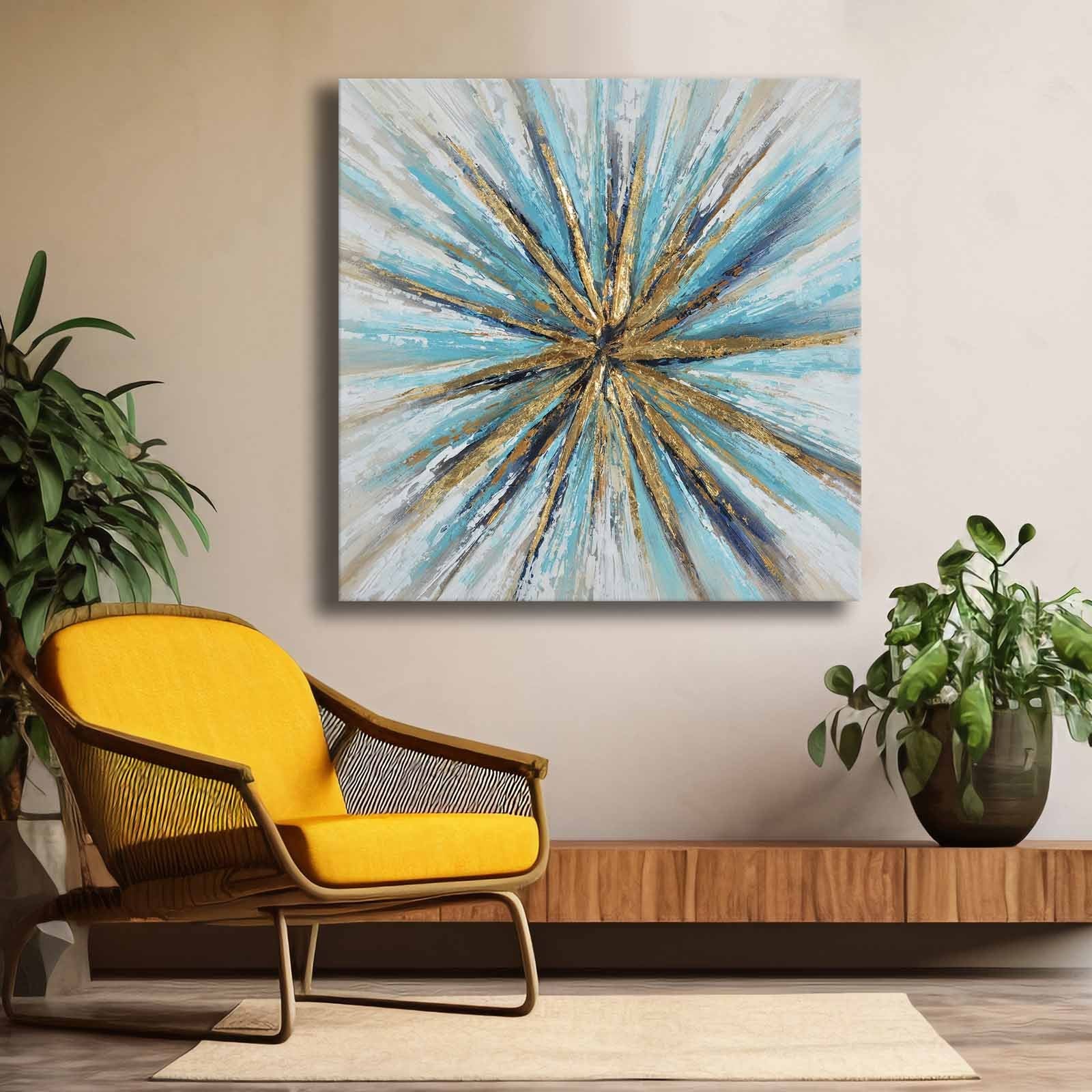 Quadro Decorativo em Tela Multicolor 69x69cm - Moldura Madeira de Pinho - Canvas Premium 2,8mm