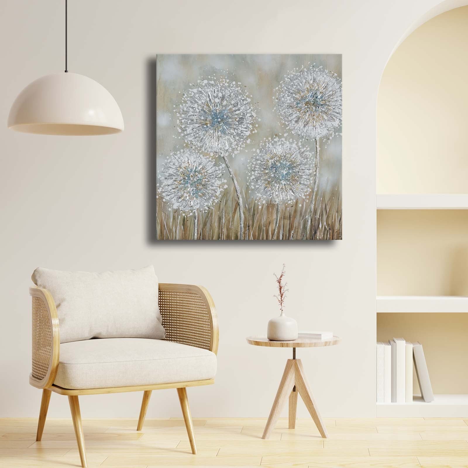 Quadro Decorativo em Tela Multicolor 69x69cm - Moldura Madeira de Pinho - Canvas Premium 2,8mm