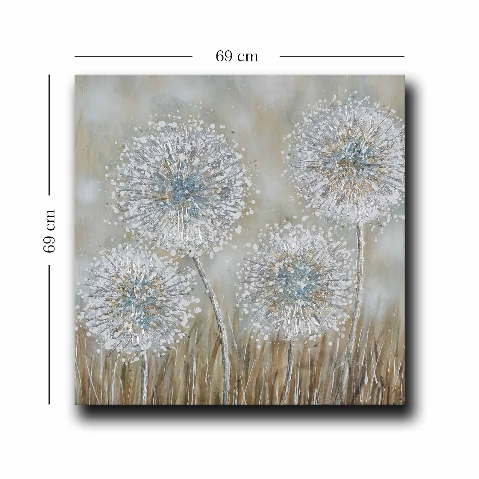 Quadro Decorativo em Tela Multicolor 69x69cm - Moldura Madeira de Pinho - Canvas Premium 2,8mm