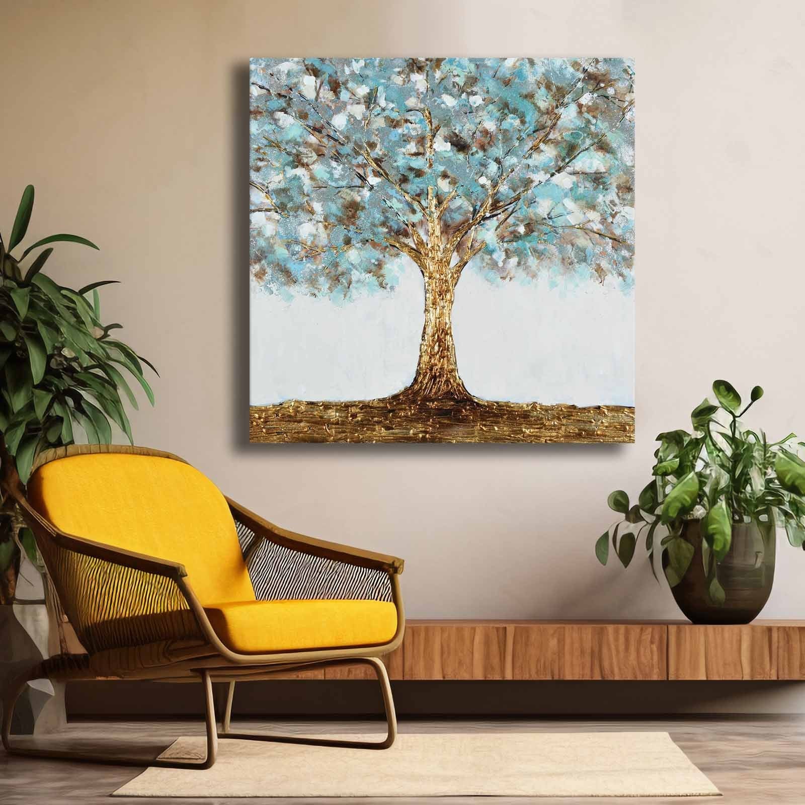 Quadro Decorativo em Tela Multicolor 69x69cm - Moldura Madeira de Pinho - Canvas Premium 2,8mm