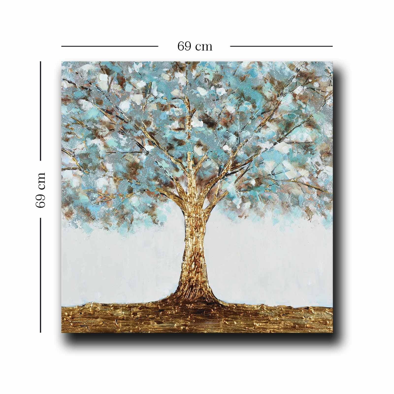 Quadro Decorativo em Tela Multicolor 69x69cm - Moldura Madeira de Pinho - Canvas Premium 2,8mm