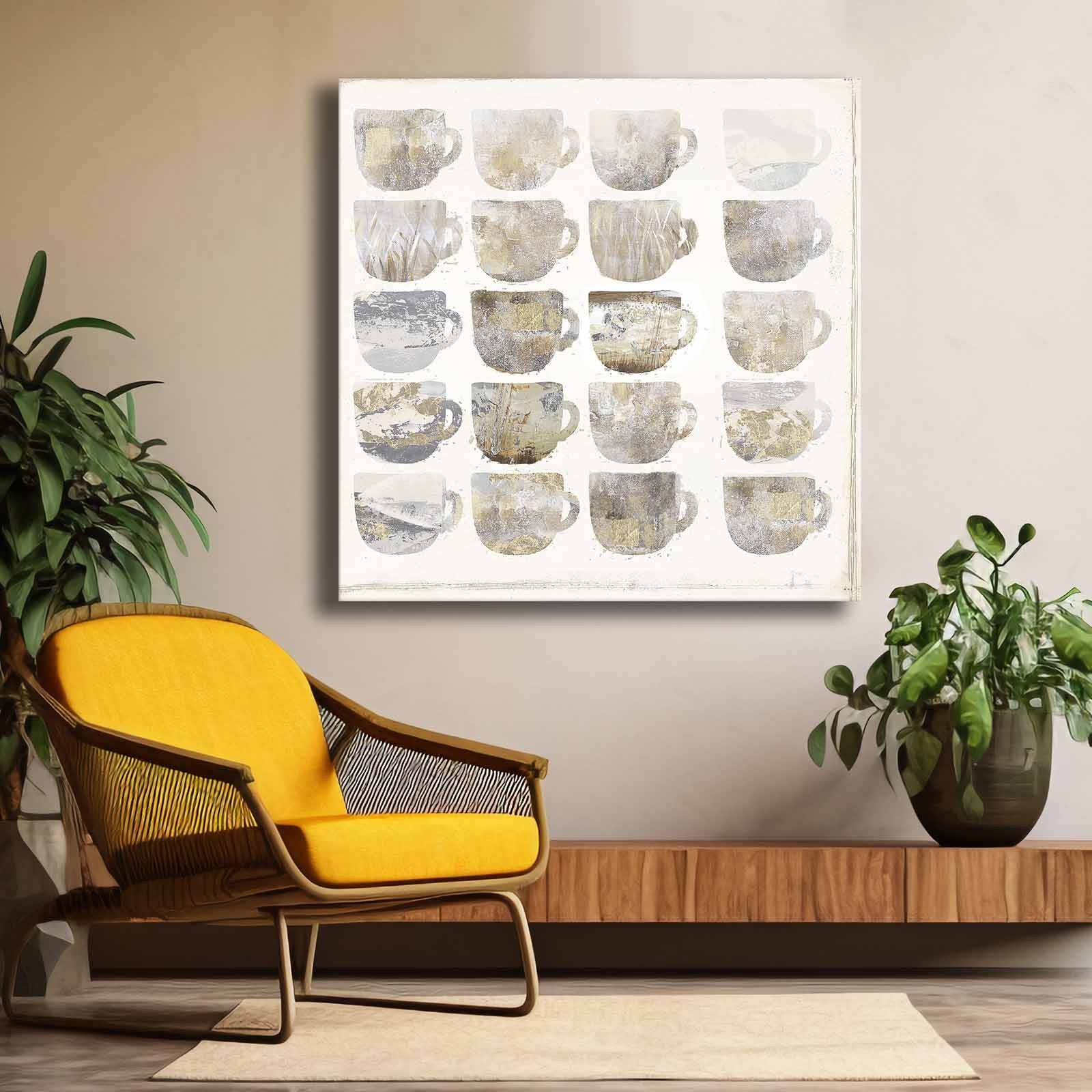 Quadro Decorativo em Tela Multicolor 69x69cm - Moldura Madeira de Pinho - Canvas Premium 2,8mm